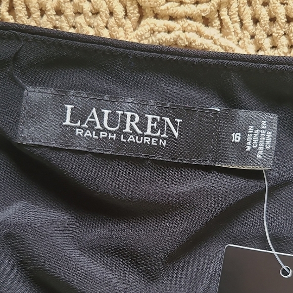 Lauren Ralph Lauren LBD One Shoulder Cutout Midi Sheath Dress - Size 16 - Picture 8 of 12